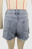 Studded Distressed Denim Shorts