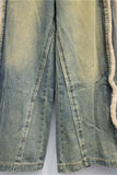 Wide-Leg Straight Jeans with Premium Trim