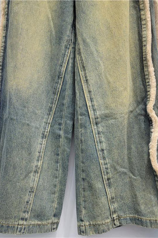 Wide-Leg Straight Jeans with Premium Trim