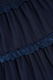 Tiered Lace Trim Casual Skirt