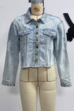Distressed Casual Denim Jacket