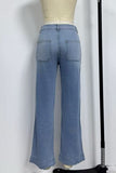 High-Waist Straight-Leg Jeans