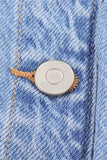 Button-Front Denim Dress