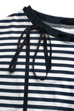 Off-Shoulder Striped Sweatshirt
