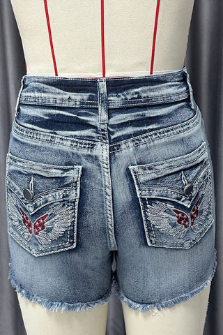 Floral Denim Shorts