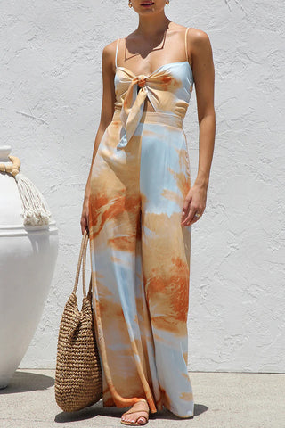 Tie-Front Spaghetti Strap Jumpsuit