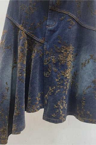 Belted Floral Midi Skirt