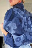 Floral Pattern Denim Jacket