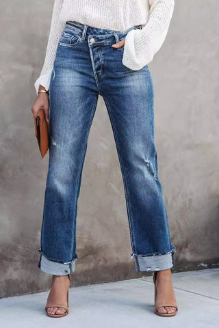 Stylish Straight-Leg Denim Jeans