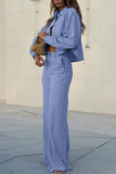 Striped Button-Front Pants Set