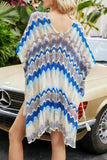 Wave-Pattern Tunic Cover-Up