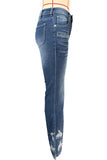 Patterned Flare Jeans