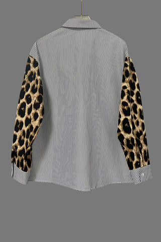 Mixed Print Button-Front Shirt