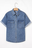 Button-Front Denim Shirt