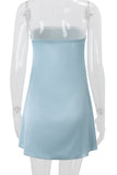 Strapless Tie-Front Casual Dress
