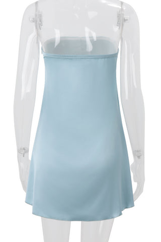 Strapless Tie-Front Casual Dress