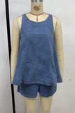 Sleeveless Flared Short Set