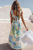 Vintage Print Vacation Dress