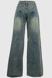 Wide-Leg Buttoned Jeans
