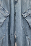 Cargo Wide Leg Denim Jeans
