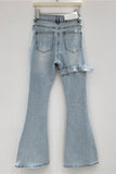 Utility Pocket Flare Jeans