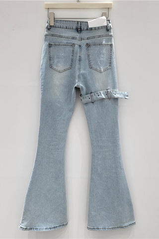 Utility Pocket Flare Jeans