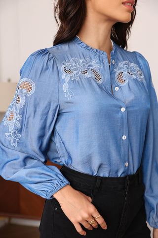Long Sleeve Lace Blouse