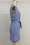 Button-Front Striped Romper