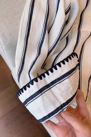 Striped Button-Up Blouse