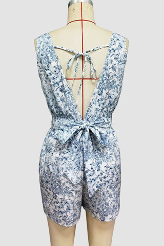 Floral Print Sleeveless Romper