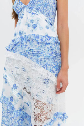 Layered Floral Lace Maxi Dress