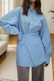Tie-Waist Button-Up Shirt