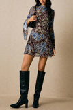 Floral and Print Patterned Casual Dress