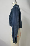 Cropped Button-Front Denim Jacket