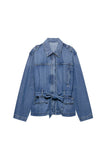 Tie-Waist Denim Jacket