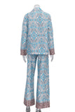 Patterned Two-Piece Pants Set