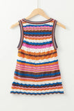 Striped Knit Crew Neck Sweater Vest