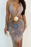 Halter Cut-Out Casual Maxi Dress