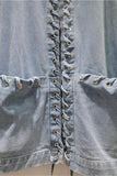 Lace-Up Denim Jacket