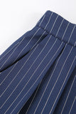 Pinstripe Wide-Leg Pants