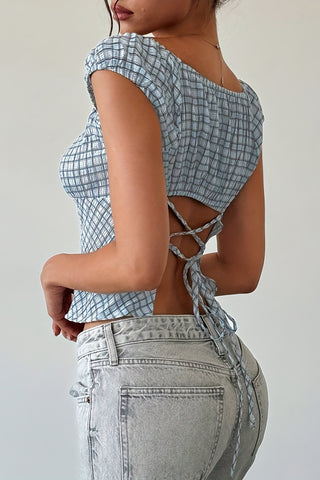 Puff-Sleeve Square Neck T-Shirt