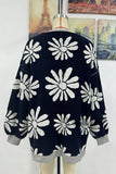 Floral Patterned Button-Front Cardigan
