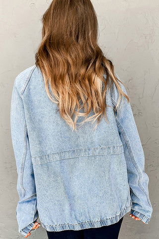 Casual Zip-Up Denim Jacket
