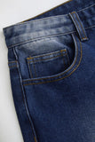 Distressed Wide-Leg Straight Jeans