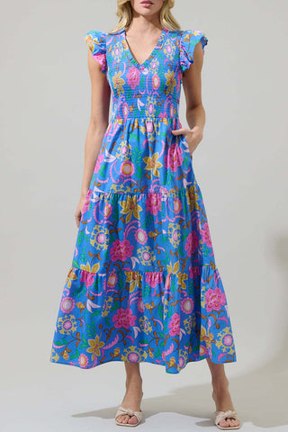 Floral Tiered Casual Dress