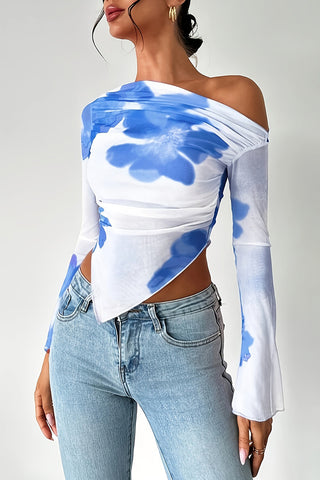 Off-Shoulder Asymmetric Blouse