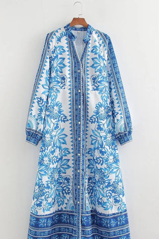 Floral Print Long Casual Dress