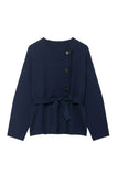 Tie-Waist Button Cardigan