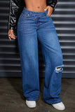 Distressed Straight Jeans