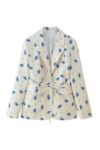 Floral Belted Blazer